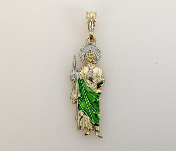 Plated Medium Multicolor Saint Jude Pendant