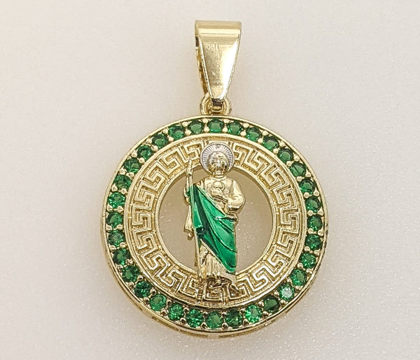 Plated Multicolor Saint Jude Thaddaeus Pendant