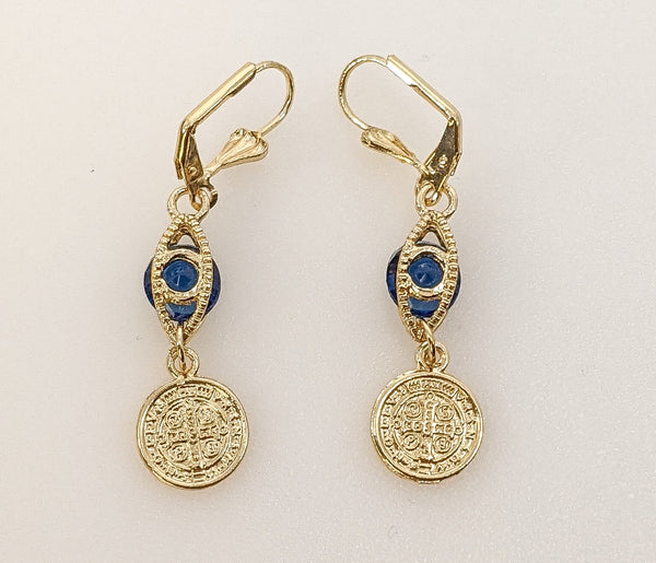 Plated Saint Benedict Earring