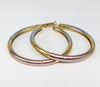 Plated Tri-Gold Hoop Earring