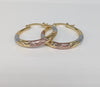 Plated Tri-Gold Hoop Earring
