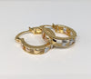 Plated Tri-Gold Hearts Hoop Earring