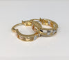 Plated Tri-Gold Hearts Hoop Earring