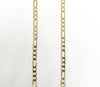Plated Tri-Gold Virgin Mary and Cross 3mm 22" Figaro Chain Necklace*