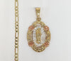 Plated Saint Jude Pendant and Figaro Chain Set