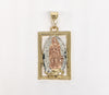 Plated Tri-Gold Virgin Mary Pendant