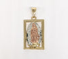Plated Tri-Gold Virgin Mary Pendant