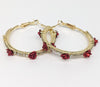 Plated Rose Flower Hoop Earring