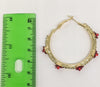 Plated Rose Flower Hoop Earring