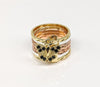 Plated Tri-Gold Semanario Butterfly Ring