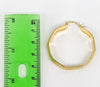 Plated Octagon Shape Hoop Earring MEDIUM