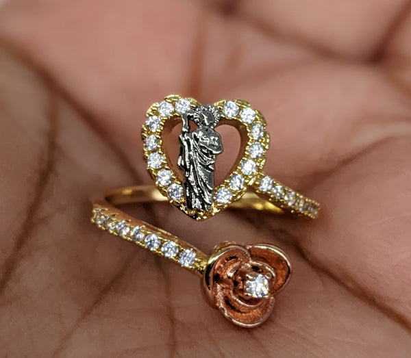 Plated Tri-Gold Saint Jude Adjustable Ring*