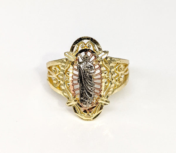 Plated Tri-Gold Saint Jude Adjustable Ring*
