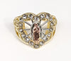 Plated Tri-Gold Virgin Mary Heart Ring