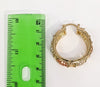 Plated Tri-Color Rose Flower Hoop Earring*
