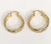 Plated Tri-Gold Virgin Mary Hoop Earring