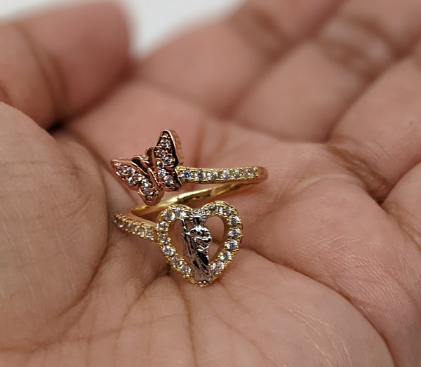 Plated Tri-Gold Saint Jude Adjustable Ring