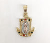 Plated Tri-Gold Virgin Mary Pendant