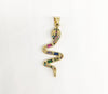 Plated Multi Color Stone Snake Pendant*