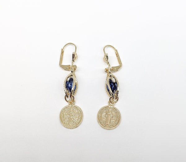 Plated Saint Benedict Earring
