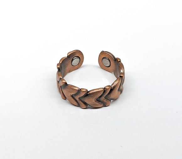 Copper Hearts Magnetic Ring