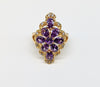 Plated Clear/Purple Stone Ring