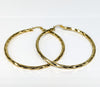 Plated Textured Hoop Earrings MEDIUM