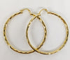 Plated Textured Hoop Earrings MEDIUM