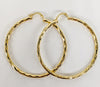 Plated Textured Hoop Earrings MEDIUM