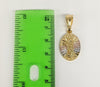 Plated Tri-Gold Virgin Mary Pendant