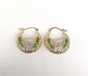 Plated Multi-Tone Virgin Mary Basket Earring