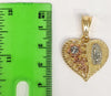 Plated Tri-Gold Virgin Mary 2mm Star Solid Chain Necklace