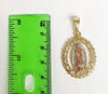 Plated Tri-Color Virgin Mary Twist Chain Necklace
