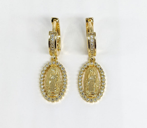 Plated Virgin Mary Earring