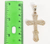 Plated Cross 4mm 14K Diamond Cut Figaro Chain Necklace