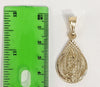Plated Virgin Mary 4mm 14K Diamond Figaro Chain Necklace