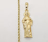 Plated Saint Jude 3mm Rope/Braided Chain Necklace
