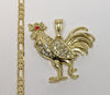 Plated Rooster 4mm 14K Diamond Cut Figaro Chain Necklace