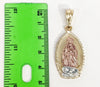 Plated Tri-Color Virgin Mary Pendant