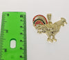 Plated Rooster 4mm 14K Diamond Cut Figaro Chain Necklace