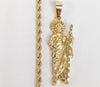 Plated Saint Jude 4mm Rope/Braided Chain Necklace