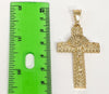Plated Cross 4mm 14K Diamond Cut Figaro Chain Necklace