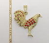 Plated Rooster Figaro 4mm Chain Necklace