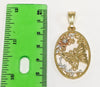 Plated Tri-Gold Butterfly Pendant