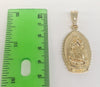 Plated Virgin Mary 4mm 14K Diamond Figaro Chain Necklace