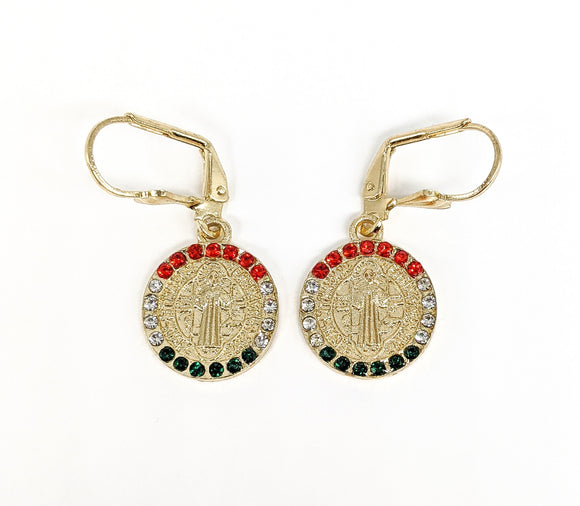 Plated Saint Benedict Earring