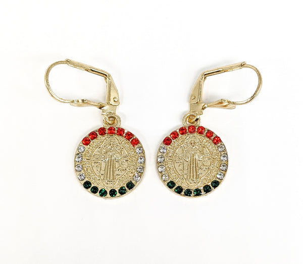 Plated Saint Benedict Earring