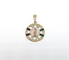 Plated Tri-Color Virgin Mary Pendant