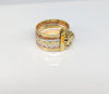 Plated Tri-Color Elephant Semanario Ring