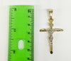 Plated Tri-Color Cross 4mm Figaro Chain Necklace